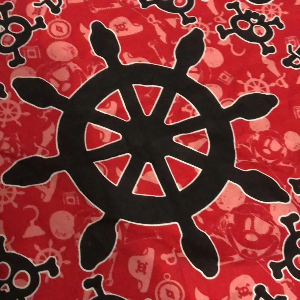 Disney Mickey & Minnie Pirate Skull Print Scarf NWOT